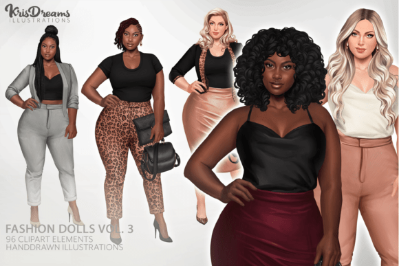 Download Curvy Fashion Doll PNG Set - Premium Resources